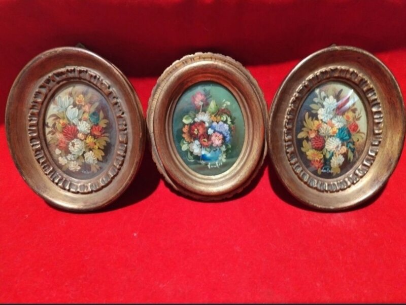Cinci tablouri olandeze miniatura semnate Van Holt