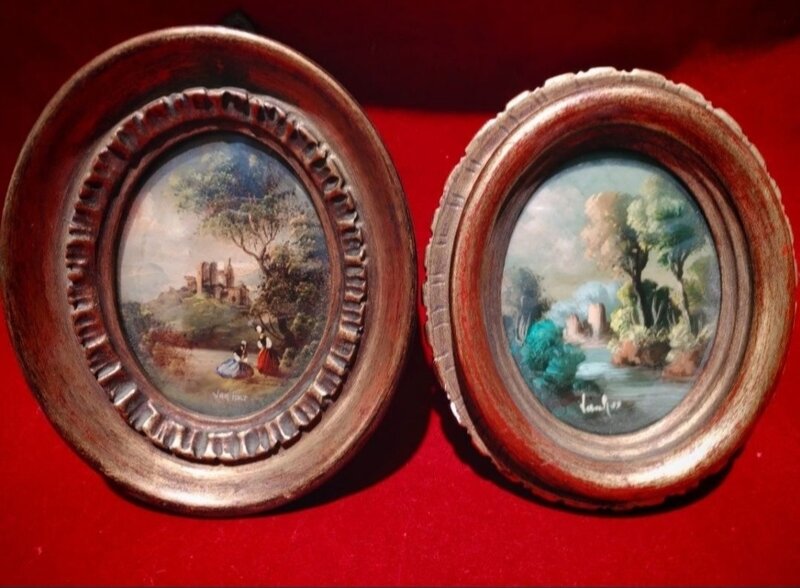 Cinci tablouri olandeze miniatura semnate Van Holt
